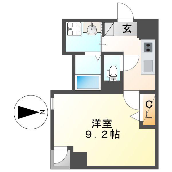 ARTIZA浅間町(1K/2階)の間取り写真