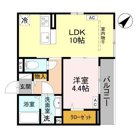 LA CHANCE和田町(1LDK/3階)の間取り写真