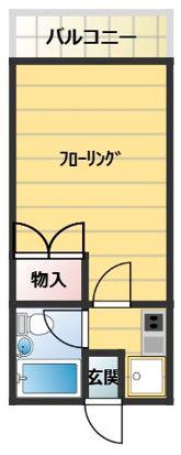 コーポ竹島(1K/3階)の間取り写真