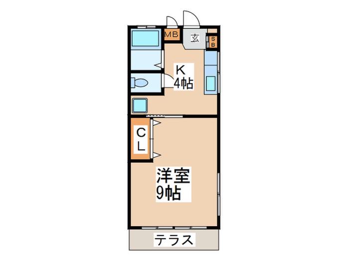 小川スカイハイツ(1K/1階)の間取り写真