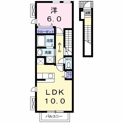 グランツ(1LDK/2階)の間取り写真