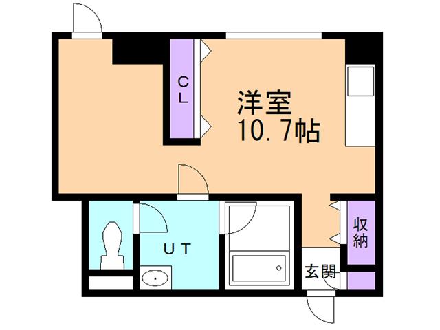 室蘭ナラサキビル(ワンルーム/3階)の間取り写真