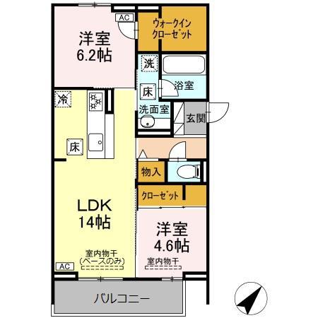 SHINE FORT(2LDK/1階)の間取り写真