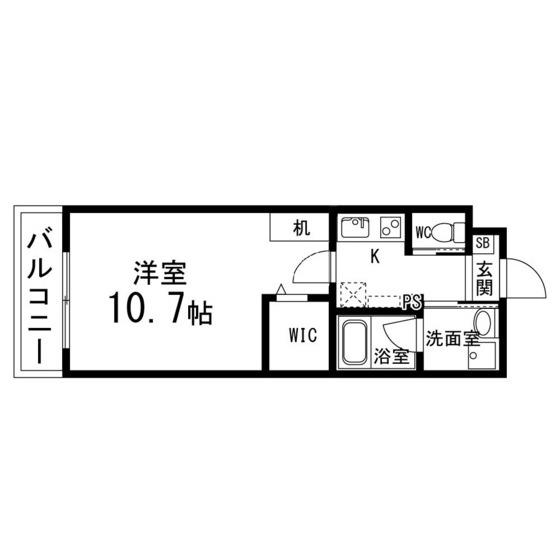 S.F北仙台ステーション(1K/4階)の間取り写真