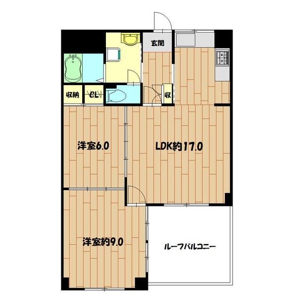 上大岡マンション(2LDK/2階)の間取り写真