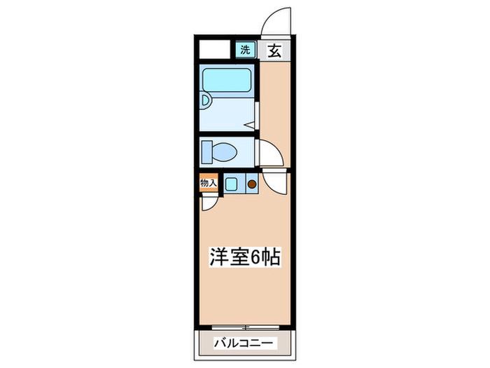 JOYハウス南大沢(ワンルーム/2階)の間取り写真
