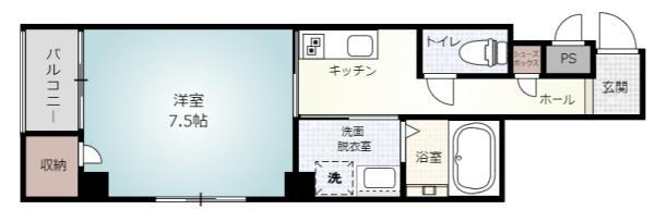 キクヤビルディング(1K/2階)の間取り写真