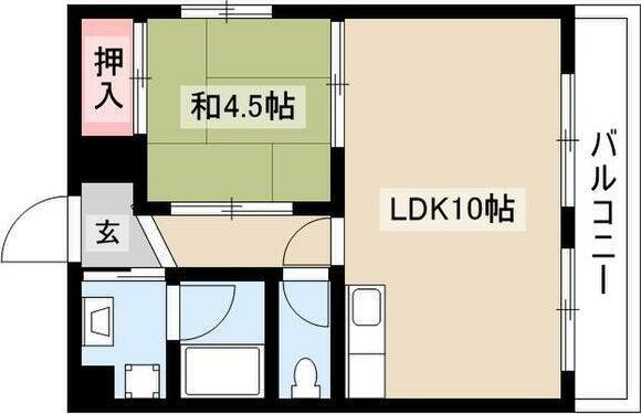 山文万場山ビル(1LDK/3階)の間取り写真