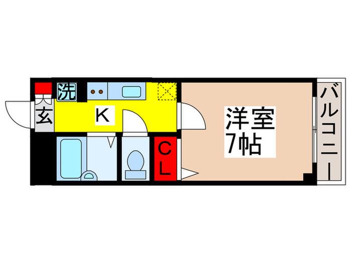 プライムアーバン行徳III(1K/1階)の間取り写真