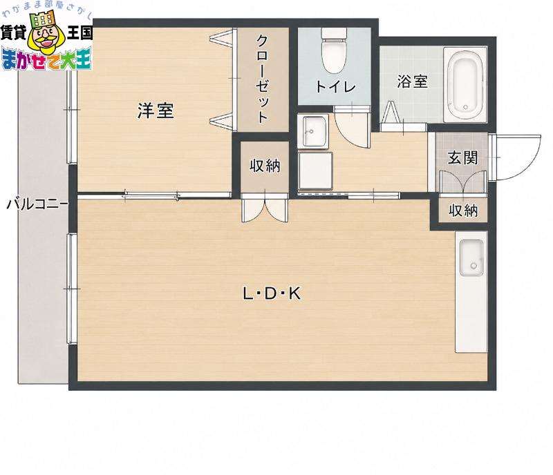 ペティオン富士見(1LDK/2階)の間取り写真