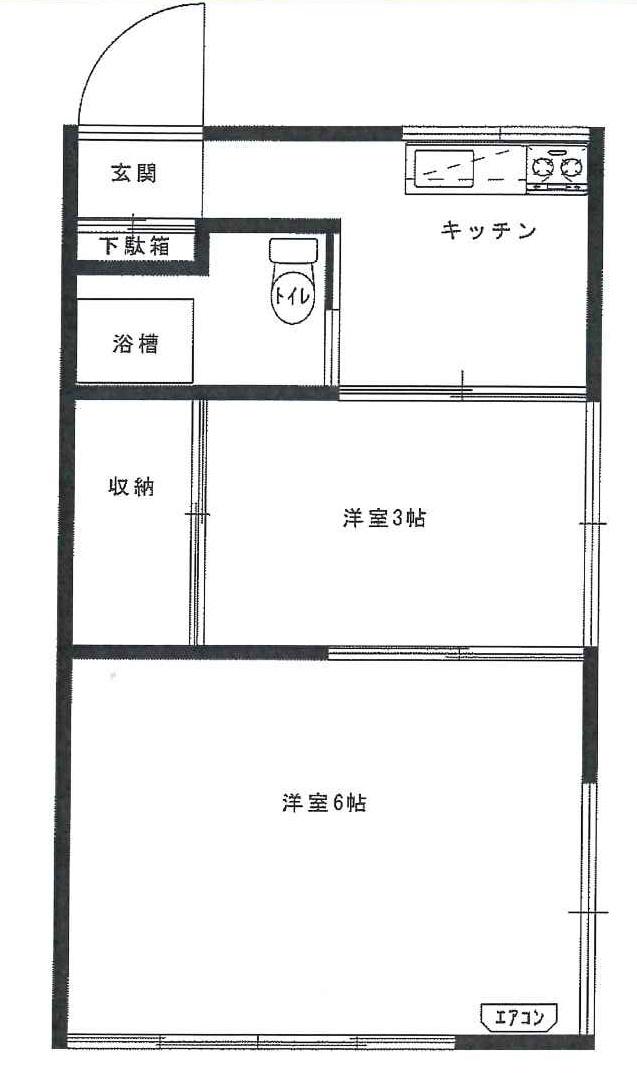 小島荘(2K/2階)の間取り写真