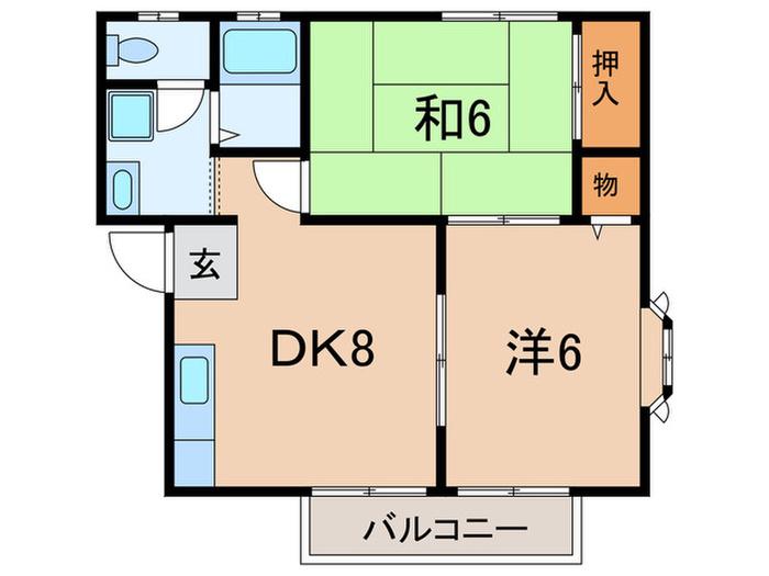 ハイツフジサワIII(2DK/1階)の間取り写真