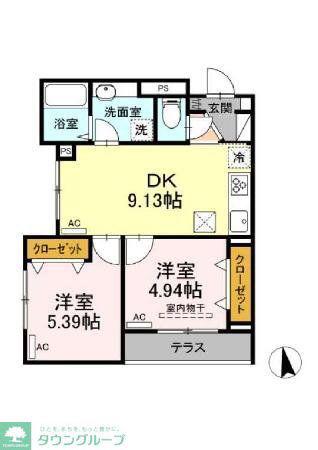 グラナーデ目白御留山(2DK/1階)の間取り写真