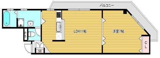 ニューサンハイツ(1LDK/3階)の間取り写真