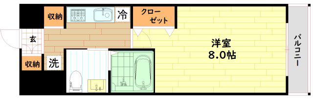 CONSOLATA城北(1K/8階)の間取り写真