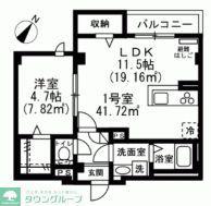 カーサスミレトレス(1LDK/4階)の間取り写真