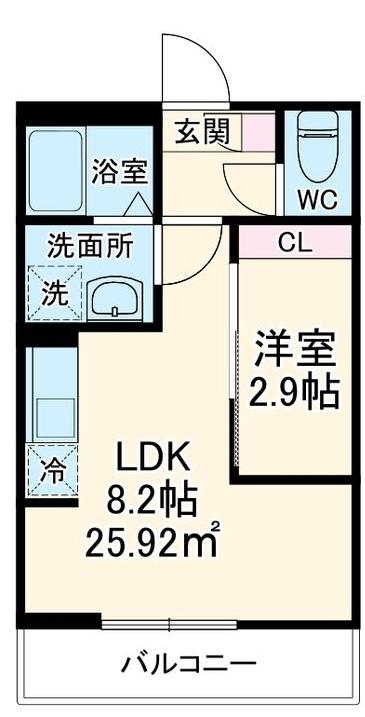 GRADUS川口元郷(1LDK/2階)の間取り写真