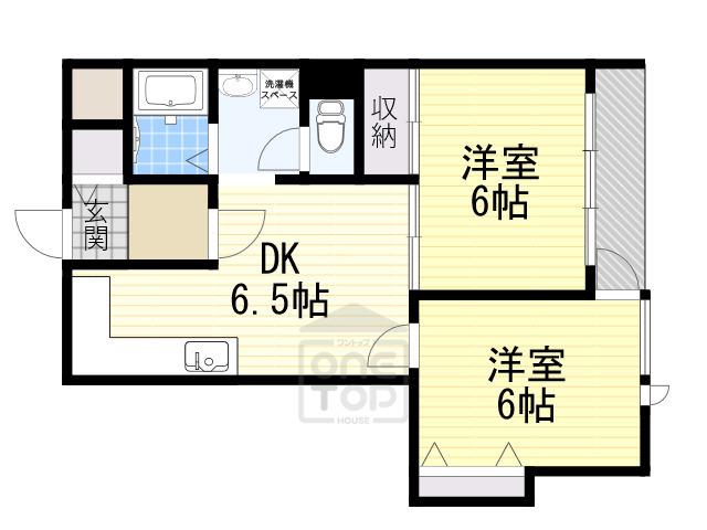 エドケンベルトピア豊中1(2DK/4階)の間取り写真