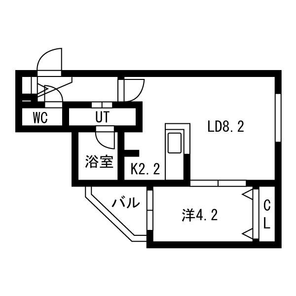 MAISON RIEL美園(1LDK/2階)の間取り写真
