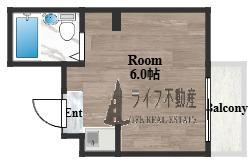 クリオコート86(ワンルーム/5階)の間取り写真
