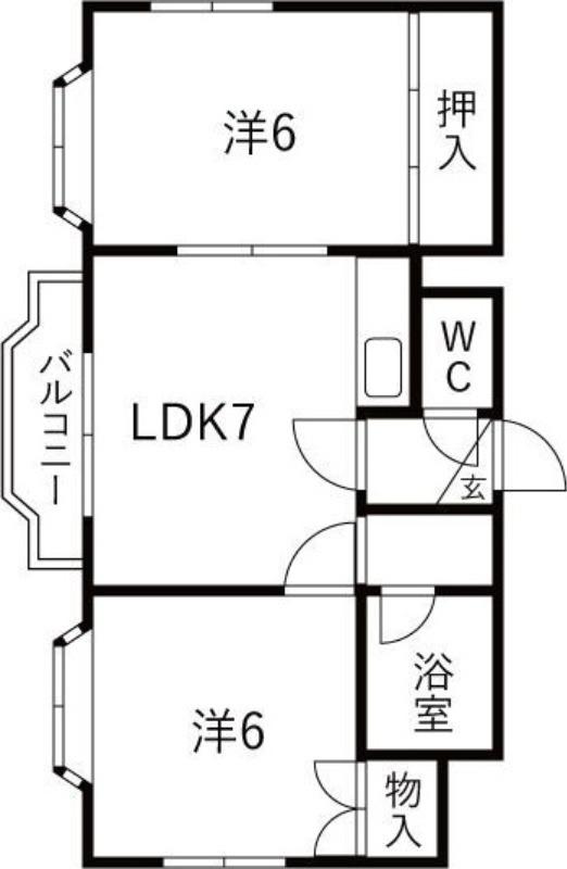 シュパレスク17(2DK/3階)の間取り写真