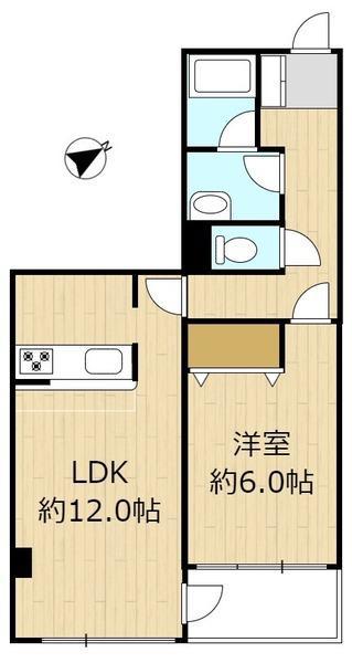アニマリート峰Ⅰ(1LDK/2階)の間取り写真