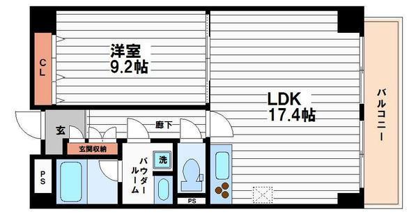 ポム・ド・パン松屋町(1LDK/8階)の間取り写真