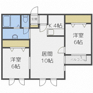 アプロード716(2LDK/2階)の間取り写真