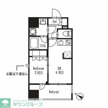 プライマル森下II(1DK/6階)の間取り写真