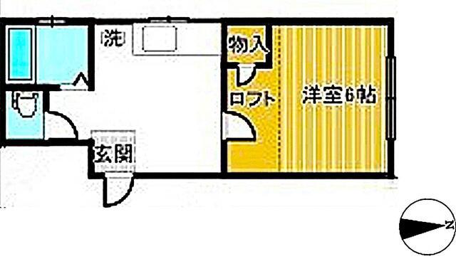 ソラーナ広面(1K/1階)の間取り写真