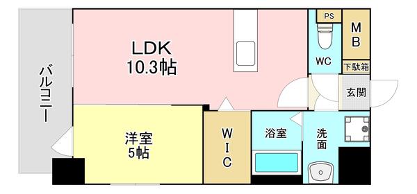 シエラ北方(1LDK/7階)の間取り写真