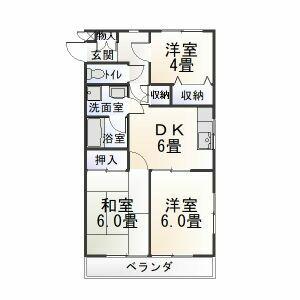 サニープレイスKOBAYASHI A(3DK/2階)の間取り写真