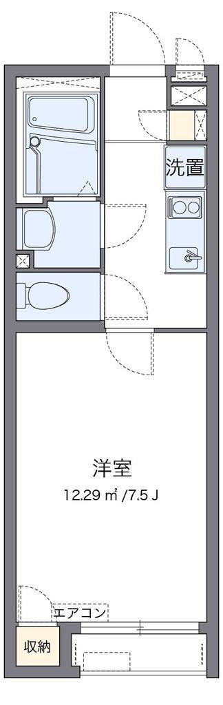 クレイノエカヒ(1K/2階)の間取り写真
