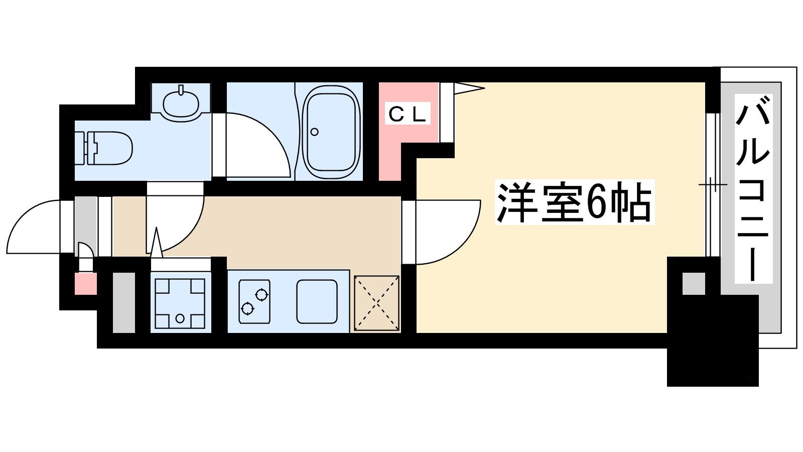 セイワパレス東三国駅前(1K/2階)の間取り写真