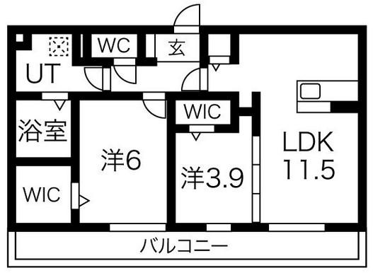 グランドレーヴェン(2LDK/3階)の間取り写真