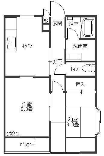 エトワール 町田(2DK/1階)の間取り写真