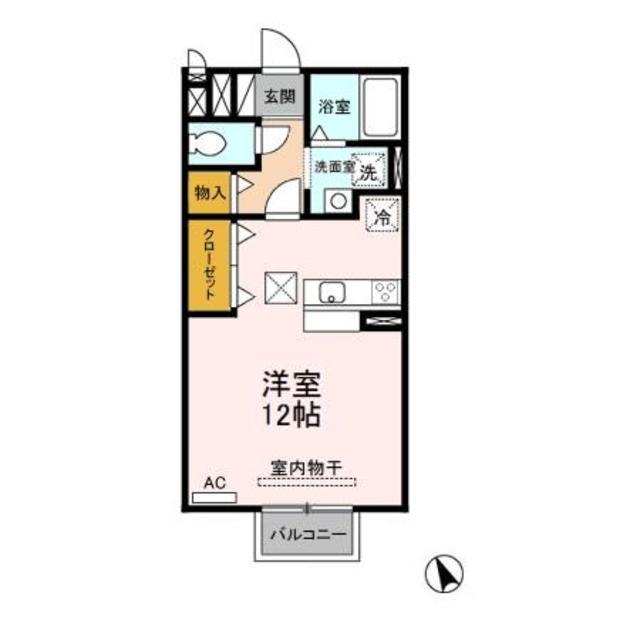 プレシャス(ワンルーム/1階)の間取り写真