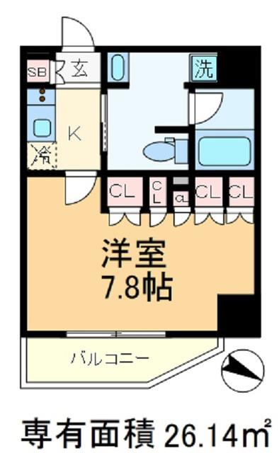 DIPS東十条駅前RESIDENCE(1K/2階)の間取り写真
