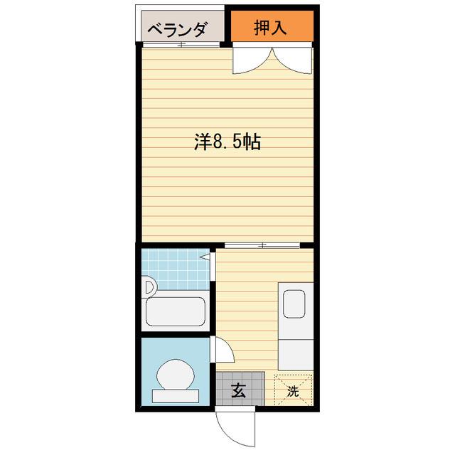 フォーマルI(1K/2階)の間取り写真