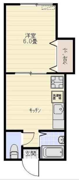 イマーブル相模(1DK/2階)の間取り写真