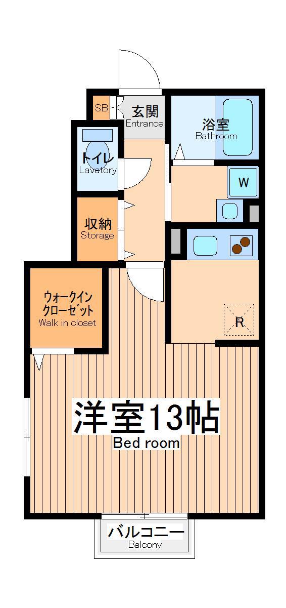 ルミエールⅢ(1K/2階)の間取り写真