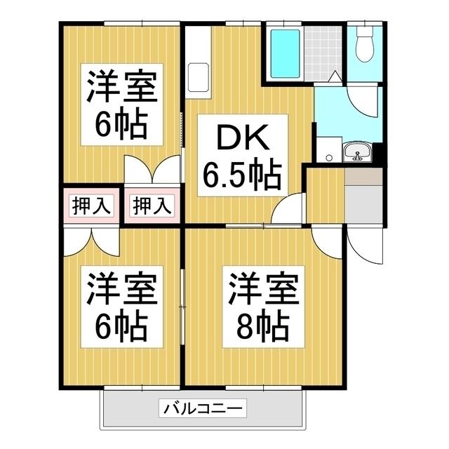 アーバンハイツ(3DK/2階)の間取り写真