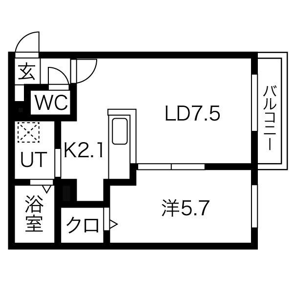 SWIRU(1LDK/1階)の間取り写真