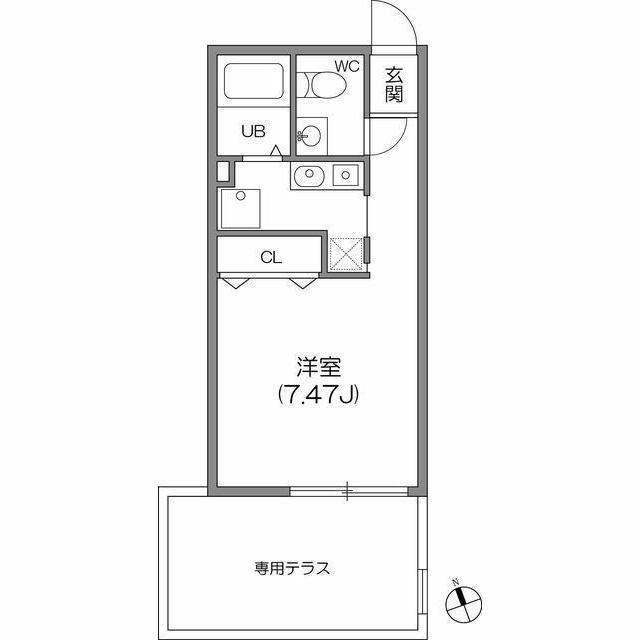 ゼスティ神楽坂1(ワンルーム/1階)の間取り写真