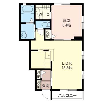 パインズA(1LDK/1階)の間取り写真