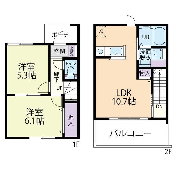 OLIVE(2LDK/1階)の間取り写真