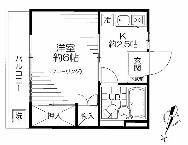 ライフスペース東田端(1K/4階)の間取り写真