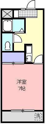 ジュネ参番館(1K/2階)の間取り写真