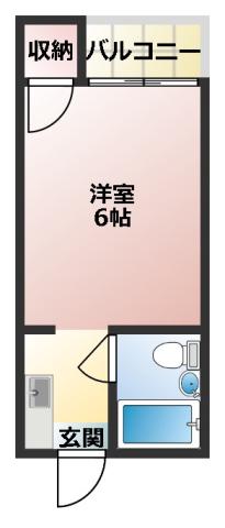 コーポ富田(1K/1階)の間取り写真
