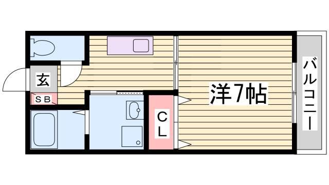 ドミール北鈴(1K/1階)の間取り写真